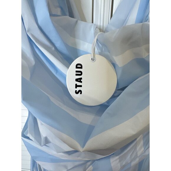 STAUD Lipari Adriatic Stripe Off-Shoulder Maxi Dress Size 6 - Picture 9 of 10